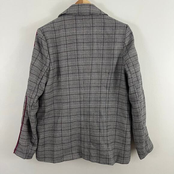 Chriselle Lim Bianca Piped Houndstooth Blazer Jacket Women Size Medium - Picture 3 of 11